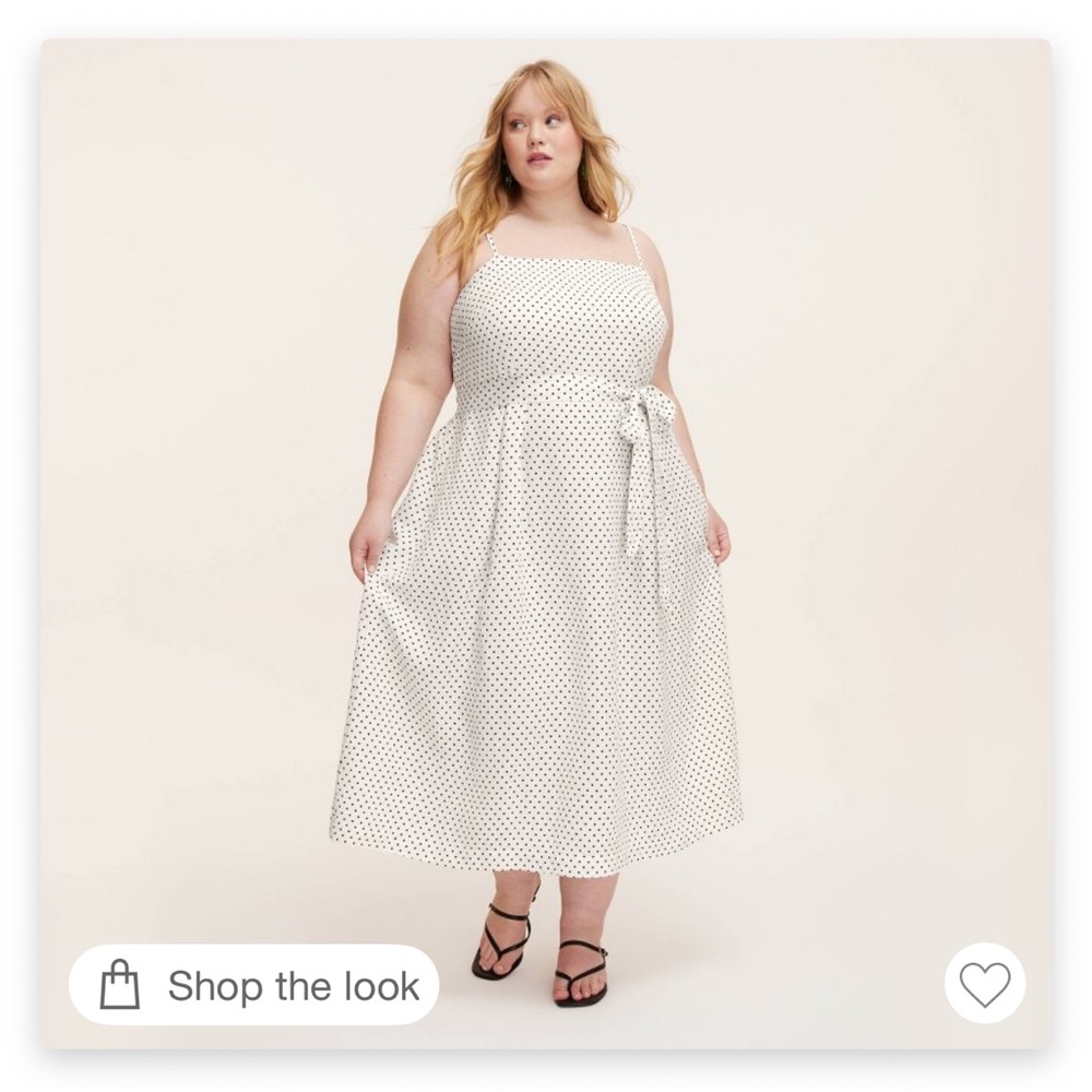 Kate Spade x Target Cream/Black Polka Dot Tie-Waist Midi Dress, Size XS, NWT